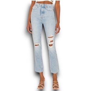 Lovers And Friends Reece Jeans High Rise Rigid Slim Straight Size 29 distressed
